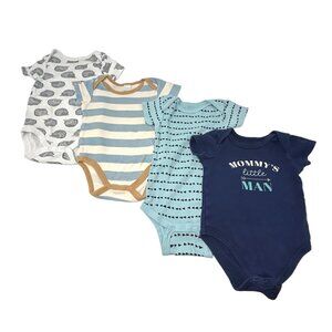 Baby Boy's - Body Suits -White, Navy Blue, Turquoise, & Blue & Cream -Size 3-6 M